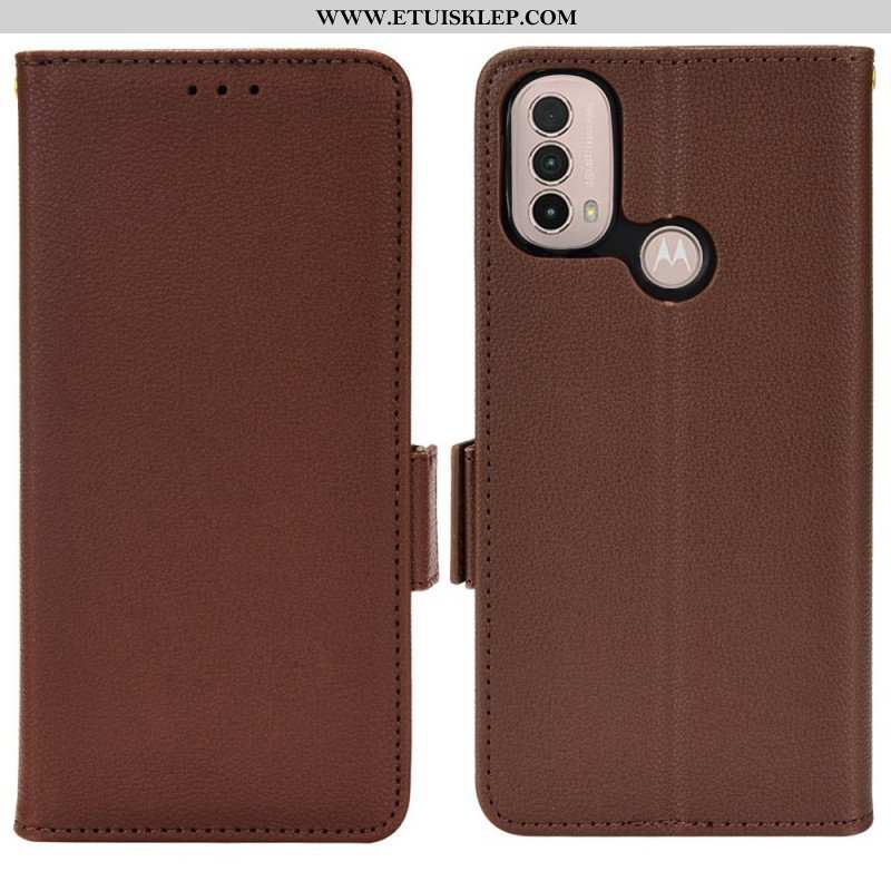 Etui Folio do Moto E40 / E30 / E20 Skórzany Futerał Flap Double Nowe Kolory